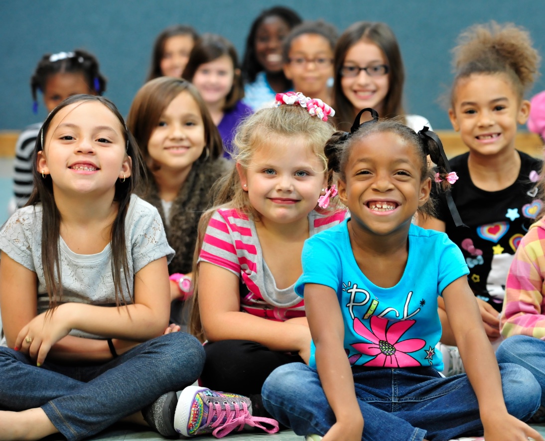 Group of diverse preschool children