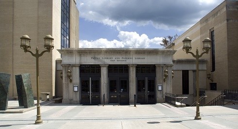 The outside of the Paterno Library on the University Park campus.