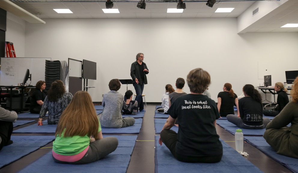 Andy Belser teaches an Awareness Through Movement workshop.