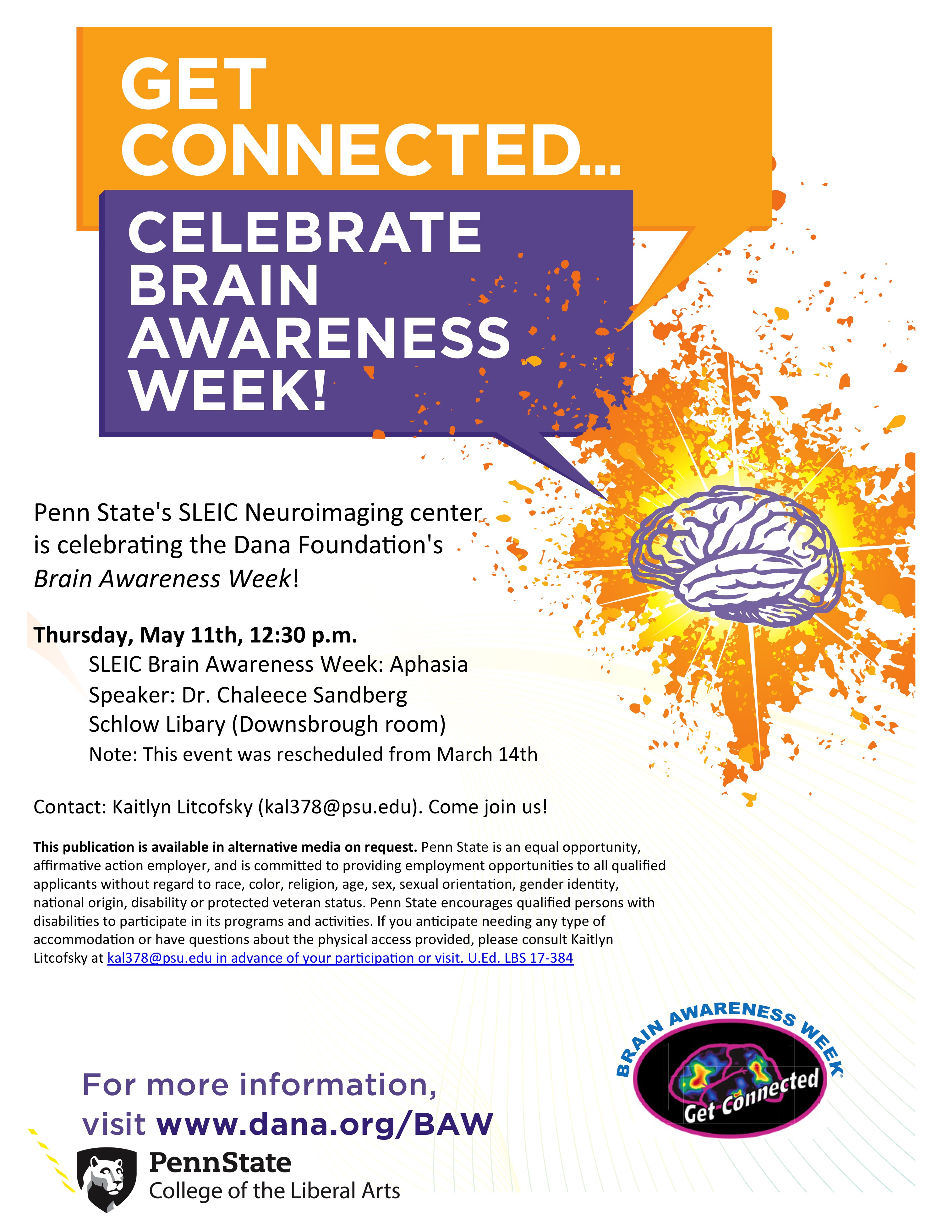 SLEIC Brain Awareness Week Flyer