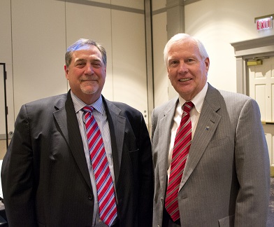 U.S. Census Bureau Director John Thompson (left) and Penn State President Rodney Erickson. 