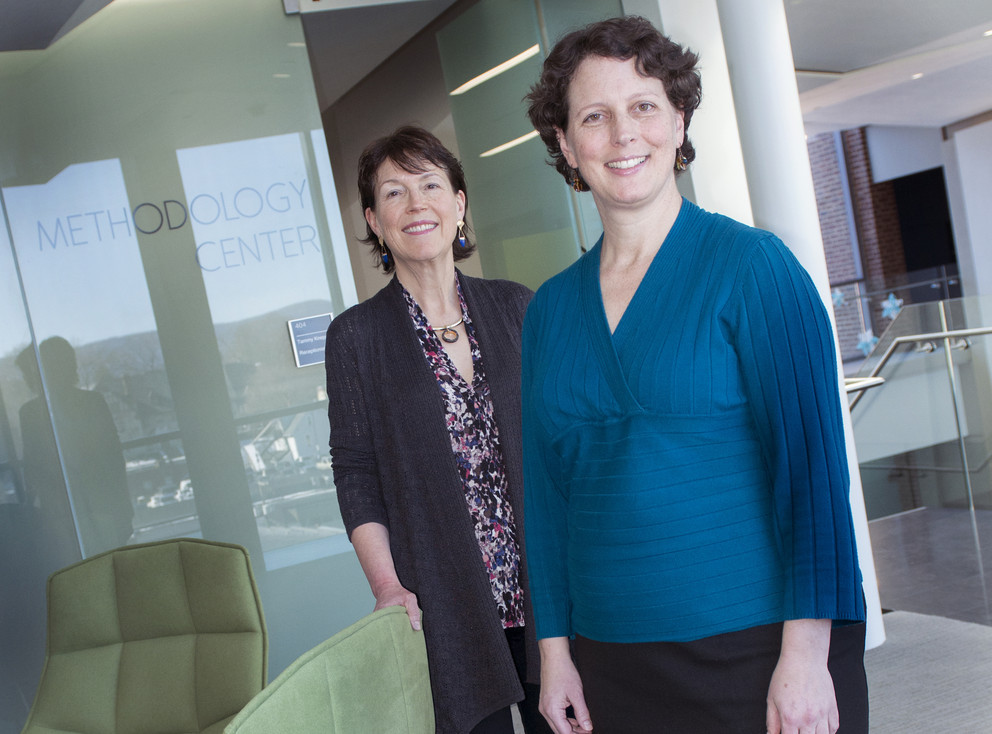 Linda Collins (left) is director and Stephanie Lanza is scientific director of Penn State's Methodology Center