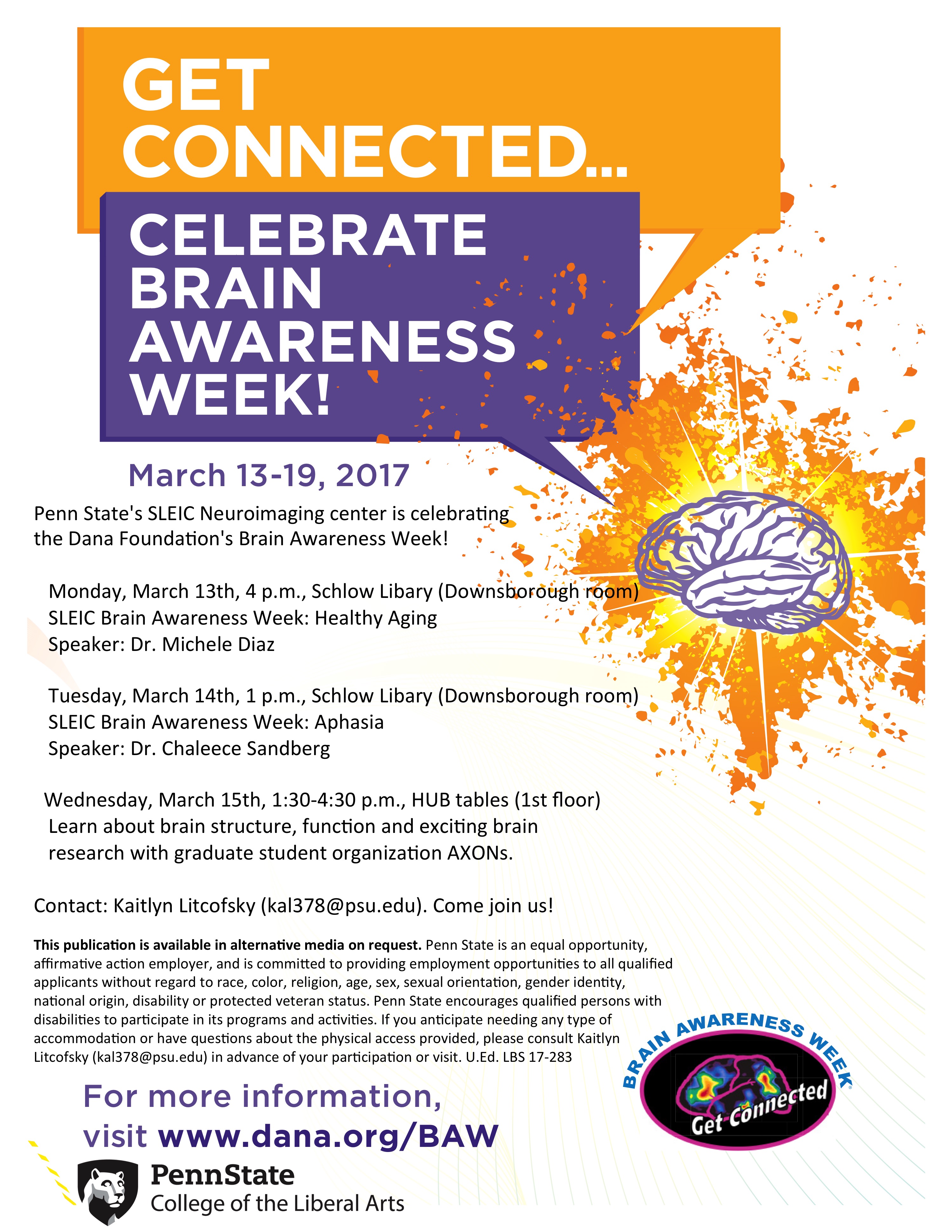 Flyer for SLEIC Brain Awareness Week