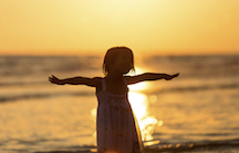 Child with sunset