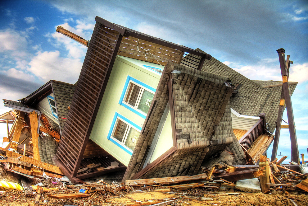 House after tornado in Galveston