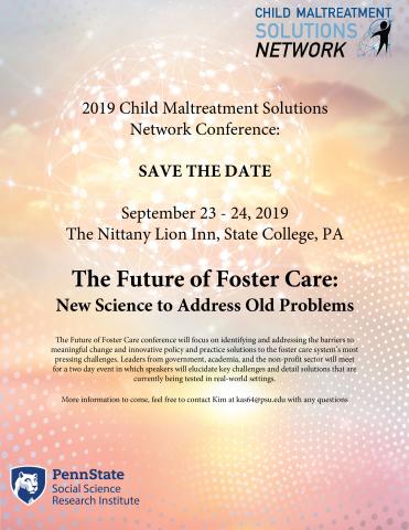 Poster for the “The Future of Foster Care: New Science on Old Problems” event.