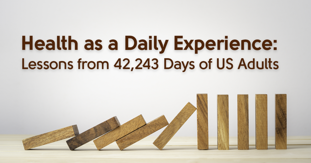 Health as a Daily Experience graphic with wooden dominos