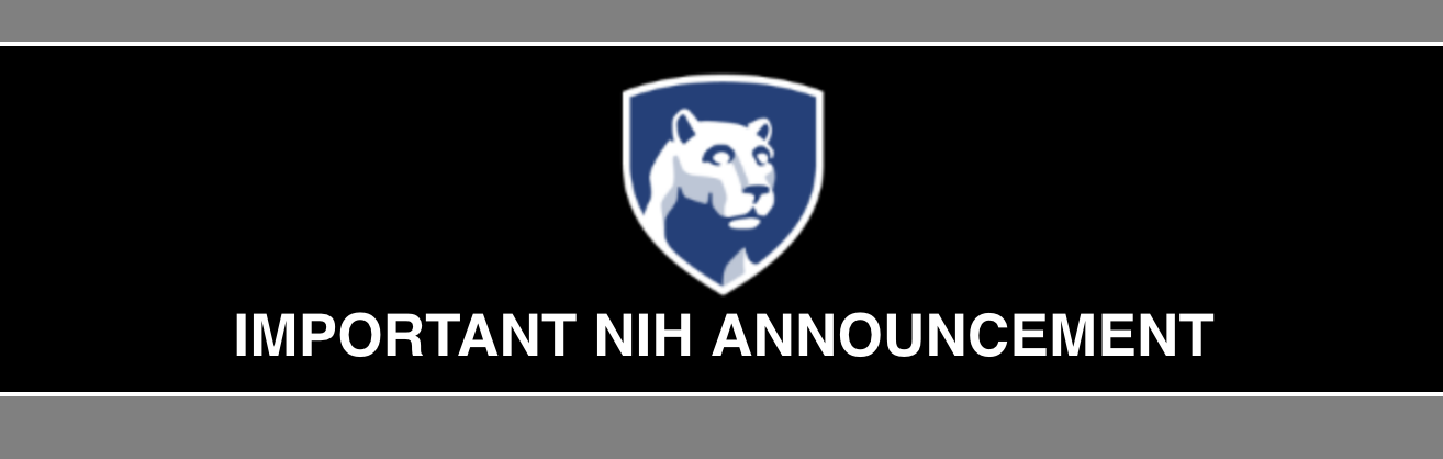 NIH announcement with Penn State Sheild