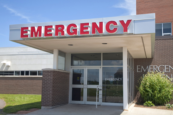 ER entrance at a hospital.