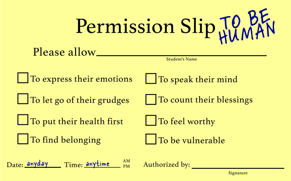 Yellow permission slip