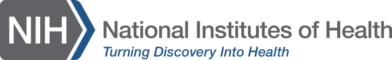 Logo with the words "National Institutes of Health, Turning Discovery into Health".