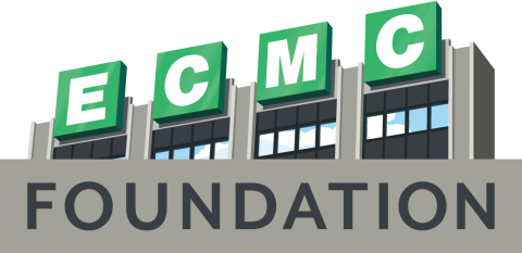 ECMC Foundation logo on green background with white letters.