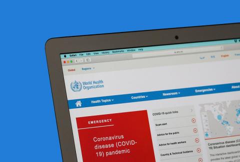 Computer screen with health website